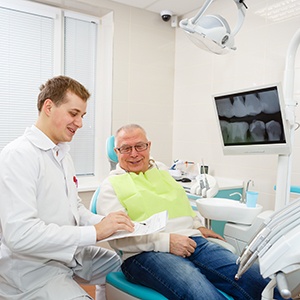 Man smiling in the dental chair