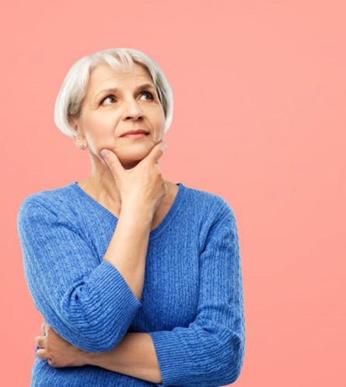 Lady ponders something